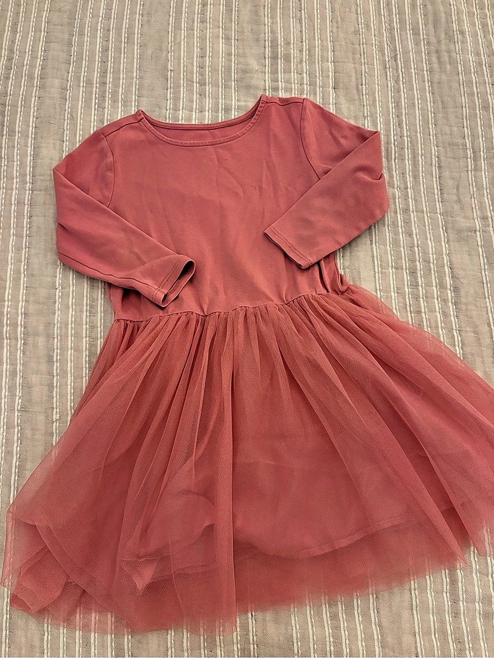 Primary Kids Tutu Dress Long Sleeve Pink Girls 6-7